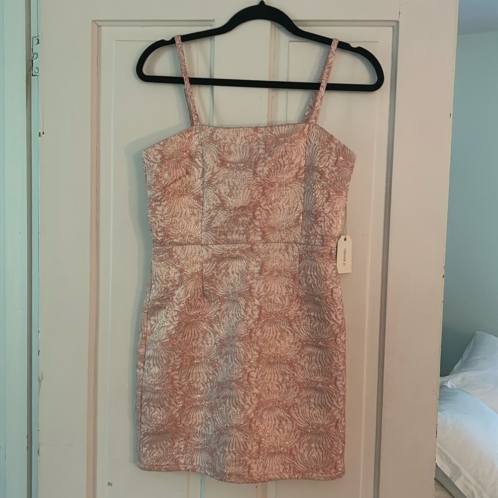 Pink glittery mini dress